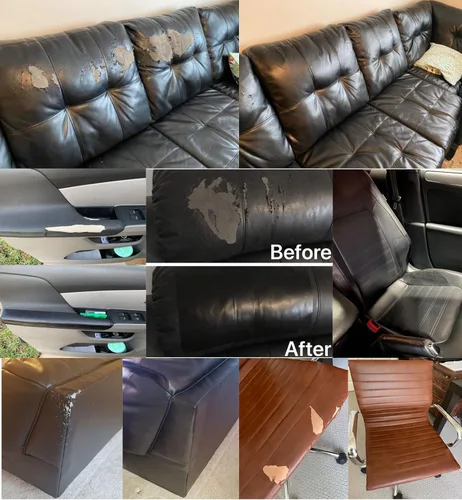 Miniatura 6 de Cinta autoadhesiva de reparación de cuero, paquete de 2 unidades, de 3 pulgadas x 55 pulgadas, autoadhesiva, para sofás, muebles, sillas de Beige