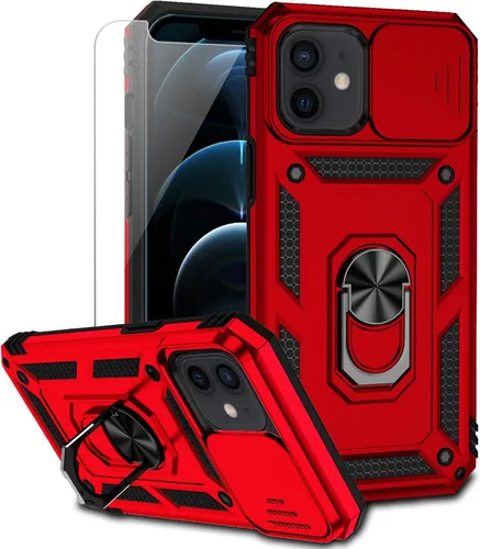 Miniatura 12 de Funda para iPhone 12 / iPhone 12 Pro con cubierta para lente de cámara, protector de pantalla HD, protección contra caídas de grado militar, soporte