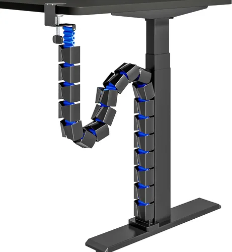 Miniatura 12 de ARES WING Columna de gestión de cables debajo del escritorio, organizador de cables de vértebras con abrazadera para escritorio de pie, organizador