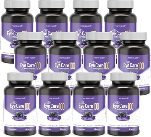 Miniatura 7 de NANOWELL EyeCare Anthocianins 100 - Suplemento de salud ocular con arándano, zeaxantina, luteína, antocianinas, vitamina A, E, selenio y cobre - 60