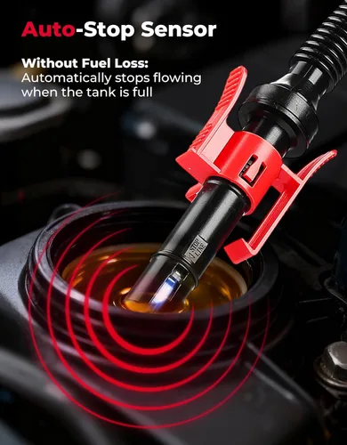 Miniatura 3 de KEMIMOTO Bomba de Transferencia de Combustible Recargable, Batería de Litio de 4000mAh con Sensor de Parada Automática, Flujo de 3.2 GPM, Bomba