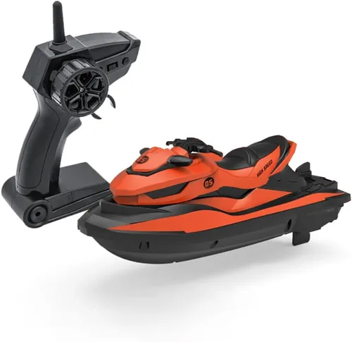 Miniatura 8 de Barco a motor de control remoto de 2.4 GHz, 1: 14 juguete de agua marina de alta velocidad con 2 motores, 2 niveles de velocidad - juguete de Azul