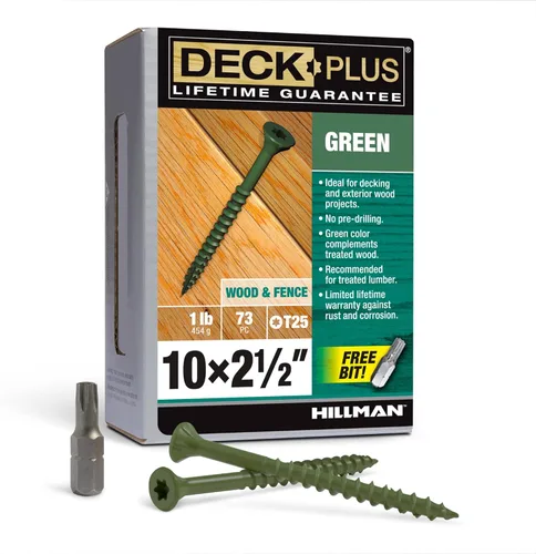 Miniatura 61 de Deck Plus Tornillos para valla y madera exterior con revestimiento epoxi de 3 pulgadas #10 x 3 Torx/Star Drive Incluido, rosca gruesa, tornillo