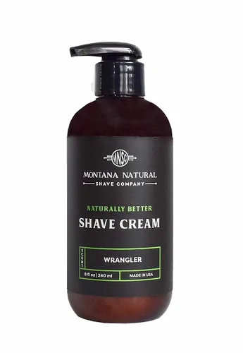 MNSC Wrangler Naturally Better Pump Shave Cream - Suave, hipoalergénica, totalmente natural y hecha a mano en Estados Unidos