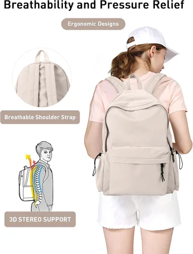 Miniatura 4 de BJLFS Mochila para mujer, Blanco, Mochilas Daypack