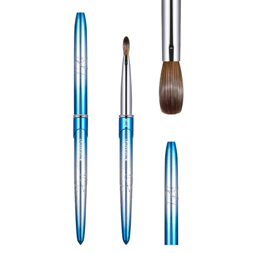 Miniatura 10 de Pincel para uñas acrílicas tamaño 16, pinceles de arte de uñas 100% puro Kolinsky de KEMEISI con mango resistente, forma ovalada, herramientas