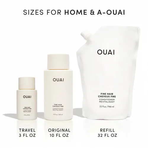 Miniatura 9 de OUAI Recambio de acondicionador para cabello fino, acondicionador voluminizador hecho con queratina, biotina y aceite de semilla de chía, añade