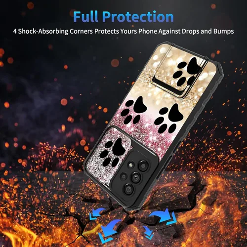 Miniatura 451 de Funda para Samsung Galaxy S22 Ultra 5G, Galaxy S22 Ultra con cubierta de cámara deslizante, funda resistente de doble capa con función atril Black