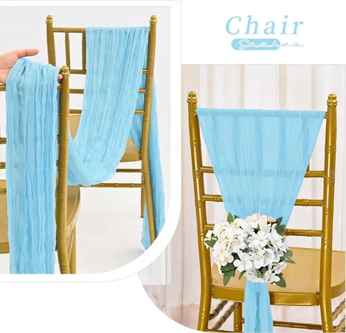 Miniatura 5 de Showgeous 20 bandas para silla, estopilla rústica, lazos decorativos diseñados para bodas, banquetes, fiestas, pasillo, decoración del hogar