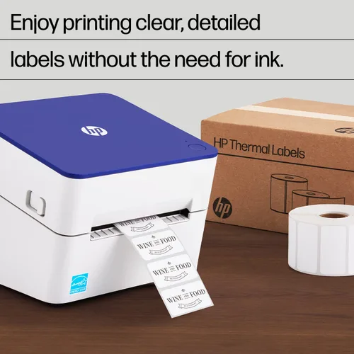 Miniatura 3 de HP Etiquetas de envío térmico directo 2 x 1, 2 rollos, 1375 hojas por rollo, etiquetas blancas multiusos para uso personal o comercial, compatibles