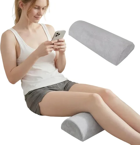 Almohada de espuma viscoelástica de media luna para piernas, diseño ergonómico, almohada de elevación de cuña para dormir de lado y espalda, soporte