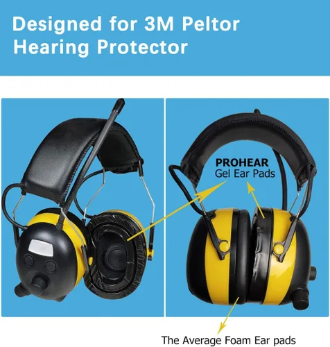 Miniatura 6 de PROHEAR GEP01 Almohadillas de gel para oídos (actualizadas) para auriculares 3M PELTOR
