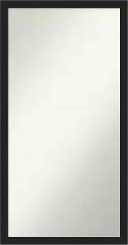 Miniatura 457 de Amanti Art Espejo de baño negro para sobre fregadero, 22 x 22 pulgadas, espejo de tocador cuadrado estrecho negro Avon, marco de madera casual