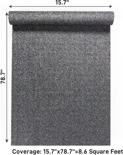 Miniatura 9 de VaryPaper Papel tapiz holográfico con purpurina de 15.7 x 78.7 pulgadas, para pegar y despegar, color gris, autoadhesivo, extraíble, papel