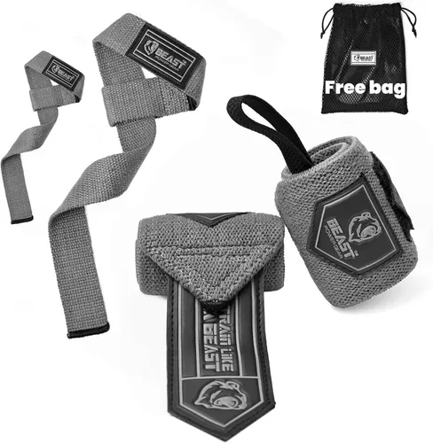 Miniatura 9 de Beast Power Gear Muñequeras para levantamiento de pesas de 18 pulgadas, soporte de muñeca de alta calidad para culturismo, resistente, lazo