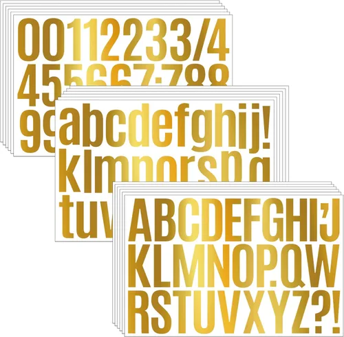 Miniatura 18 de 10 hojas de calcomanías de letras pequeñas, calcomanías autoadhesivas del alfabeto de 1/2 pulgada, lindas calcomanías de letras de vinilo