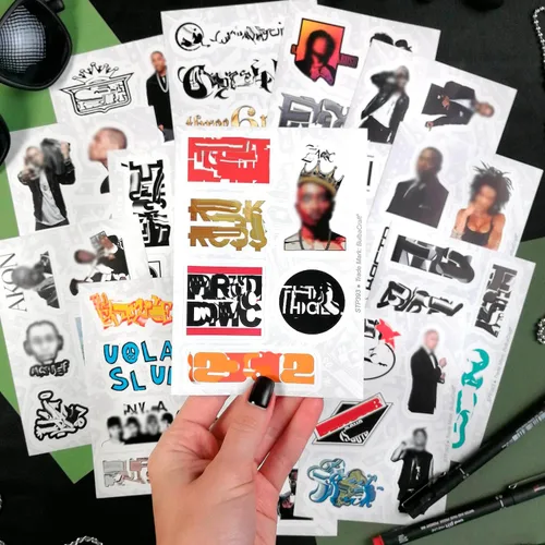 Miniatura 6 de BulbaCraft 100 piezas de calcomanías de Hip Hop, calcomanías de rapero de los 2000, calcomanías de rap, accesorios de rap - Ofertas de música