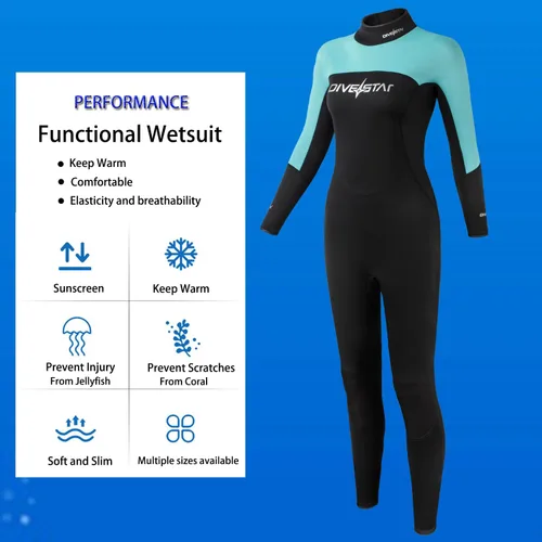 Miniatura 2 de Trajes de neopreno de 0.118 pulgadas para hombres y mujeres, con cremallera frontal/trasera, traje de buceo de cuerpo corto y completo para buceo