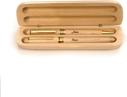 Miniatura 2 de Estuche de madera de arce personalizado y dos bolígrafos para el día de San Valentín