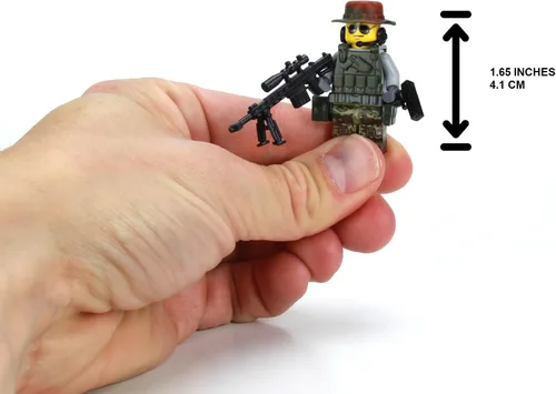 Miniatura 3 de Battle Brick Minifigura coleccionable de 1.6 pulgadas de alto de las Fuerzas Especiales del Ejército de los Estados Unidos Camuflaje impreso