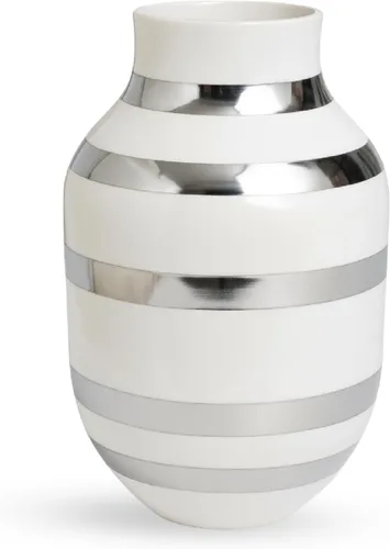 Miniatura 10 de Hak Kähler Omaggio - Jarrón de porcelana con rayas, moderno jarrón redondo, bulboso y escandinavo para flores, negro, 7.9 in