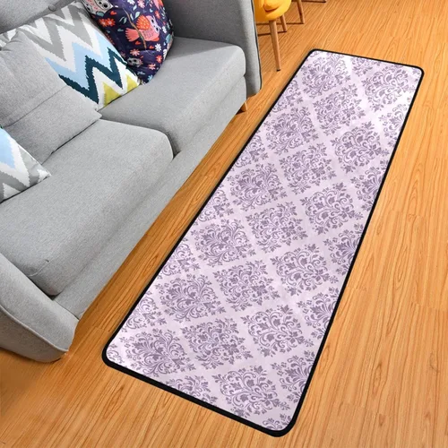 Miniatura 13 de MNSRUU Alfombra larga para pasillo colorido conchas en azul interior exterior alfombra antideslizante entrada alfombra para pasillo cocina piso 72 x