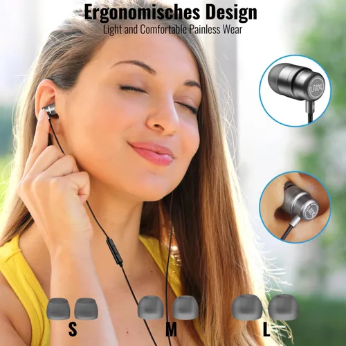 Miniatura 6 de Auriculares con cable UliX Rider intrauditivos, garantía de 5 años, auriculares con micrófono, con cable anti-enredo, auriculares para iPhone, iPad