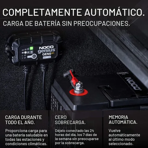 Miniatura 6 de NOCO Genius GEN5X1: Cargador de batería a bordo de 1 banco, 5 A, 5 A por banco, cargador marino impermeable de 12 V con protección contra sobrecarga