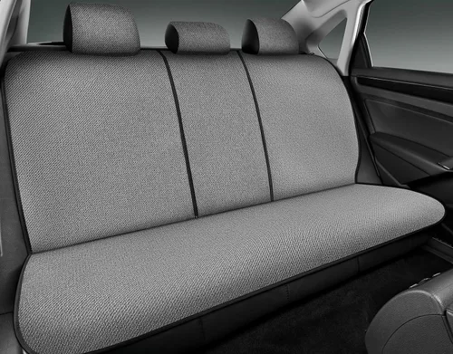 Miniatura 3 de Road Comforts Juego completo de fundas de asiento de automóvil para asiento delantero y trasero, respaldo bajo, protector de asiento de lino, Gris