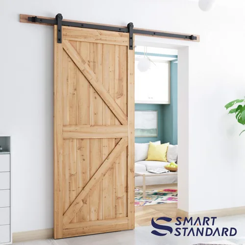 Miniatura 5 de Gancho para puerta Smartstandard deslizante, para puertas de graneros, con forma de "I", color negro, negro