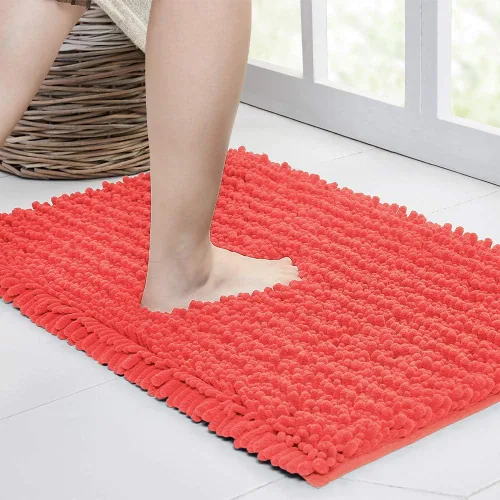 Miniatura 67 de Walensee Alfombra de baño antideslizante (24x17 pulgadas, rosa polvoriento) absorbente de agua, súper suave, lanuda de felpilla, lavable a máquina