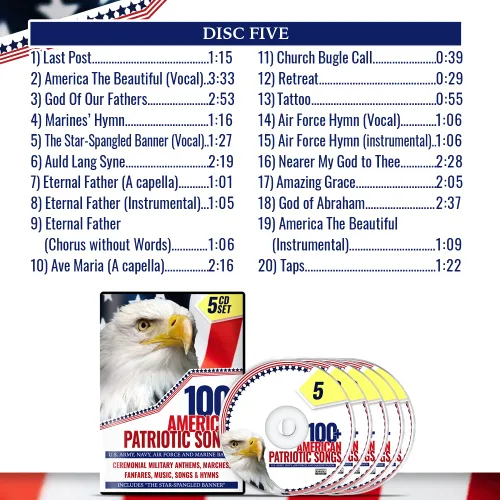 Miniatura 7 de 100+ American Patriotic Songs - Ceremonial Military Anthems, Marches, Fanfares, Music, Songs & Hymns – U.S. Army, Navy, Air Force and Marine Bands