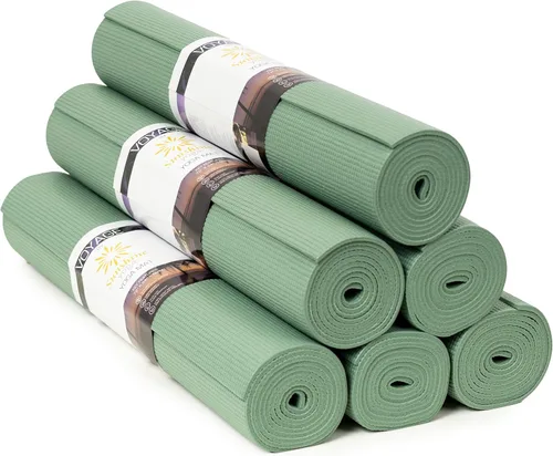 Miniatura 24 de Voyage - Tapete de yoga a granel, paquete de 6, 72 x 24 pulgadas, esterillas de yoga profesionales para estudio y gimnasio, 0.197 in de grosor, Azul