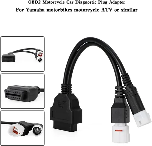 Miniatura 2 de Cable adaptador de 3 pines/4 pines a 16 pines OBD2 diagnóstico de fallas del motor y detector para motocicletas Yamaha Cable adaptador OBD
