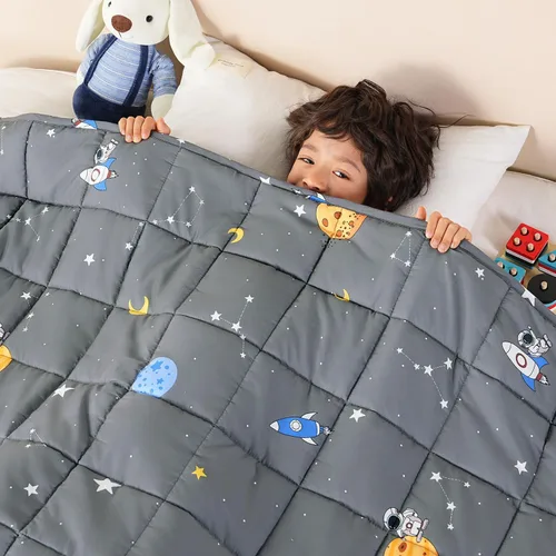 Miniatura 18 de Sivio Manta con peso de 5 libras, manta de regazo con peso de dinosaurio azul, manta transpirable pesada para dormir, lavable, 36 x 48 pulgadas