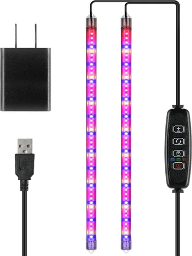 Miniatura 22 de iPower Luz LED de crecimiento con espectro completo para plantas de interior, cuello de cisne ajustable, 5 niveles regulables, 3 modos de Blanco