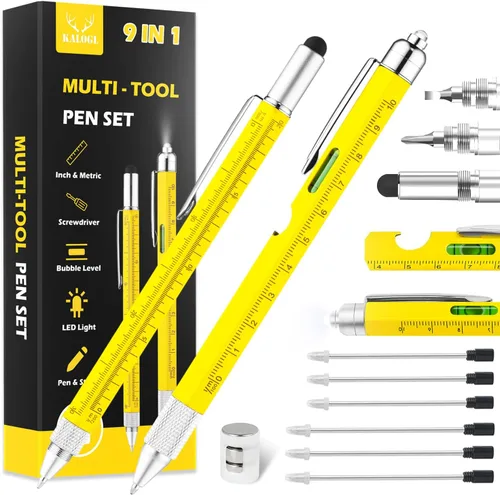 Miniatura 8 de Regalos para papá y hombres, paquete de 2 bolígrafos multiherramienta, bolígrafo multifunción