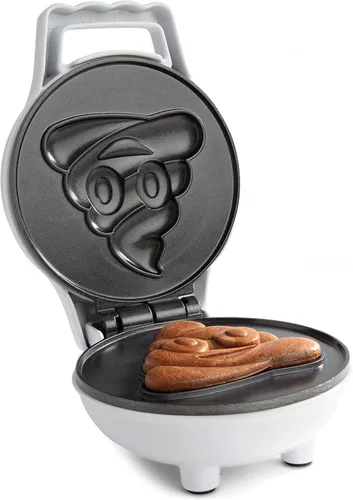Miniatura 6 de Mini waflera de emoji de Poop, diversión para el día del padre, diseño de cara sonriente tonta, plancha de oblea de 4 pulgadas para hacer pastel