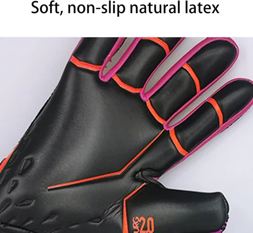 Miniatura 5 de Guantes de portero de portero para adultos y jóvenes, guantes de portero de fútbol con palma de látex antideslizante en relieve, sin muñeca