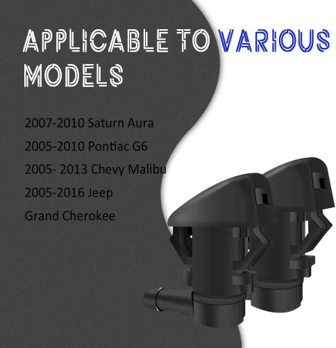 Miniatura 6 de Boquillas del limpiaparabrisas delantero, boquilla de repuesto del rociador del limpiaparabrisas para Jeep, Chevy, Pontiac, Saturn Reemplaza