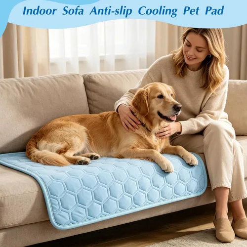Miniatura 4 de Tapete refrescante para perros, grueso y transpirable Q-MAX>0.45, cama refrescante para perros, fibra fría y parte inferior antideslizante, cama