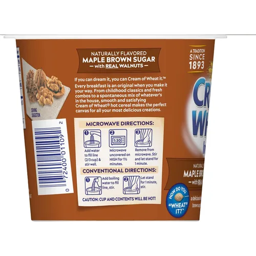 Miniatura 4 de Cream of Wheat Tazas instantáneas de cereales calientes para llevar, nuez de azúcar morena de arce, 2.29 onzas