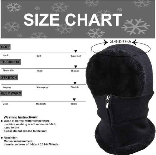 Miniatura 4 de QUEBEAR Pasamontañas para hombre y mujer con capucha de forro polar para ciclismo esquí máscara de invierno