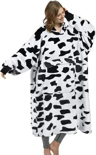 Miniatura 13 de Catalonia - Sudadera gigante tipo manta con capucha, sudadera con forro polar y bolsillo frontal grande, para adultos, hombres, mujeres