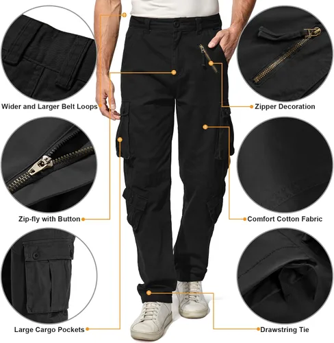 Miniatura 3 de BDU - Pantalones militares casuales para hombre, tácticos de combate militar salvaje ACU Rip Stop Camo Cargo pantalones de trabajo con 8 bolsillos