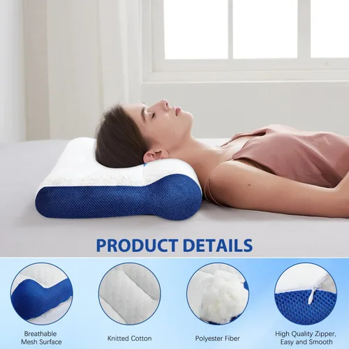 Miniatura 4 de Almohada ergonómica, almohada cervical para aliviar la tensión del cuello, almohada cervical para dormir, almohada cervical de apoyo cervical