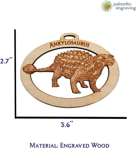 Miniatura 2 de Ankylosaurus - Adorno de dinosaurio para niños, adornos de Navidad para niños y niñas, lindo recuerdo de fiesta de dinosaurio, decoraciones únicas