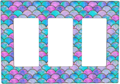 Miniatura 8 de Cubierta decorativa para interruptor de luz de sirena, diseño de sirena, de 1 banda, placa de pared para enchufes eléctricos, placa de interruptor