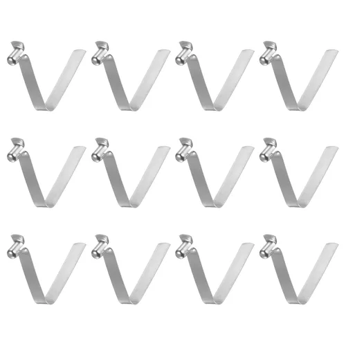 Miniatura 9 de HARFINGTON 12 unids botón único kayak paleta broche resorte clip 0.630x0.220 in 65Mn resorte acero en forma de V hueco elevación telescópica tubo