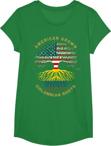 Miniatura 78 de Camiseta de regalo con la bandera de Estados Unidos con árbol de raíces colombianas